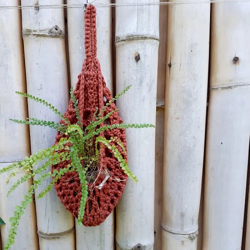 Crochet Teardrop Plant Hanging Basket Free Pattern