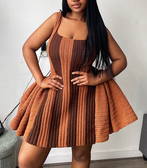 Crochet Flared Mini Dress Free Patterns 11