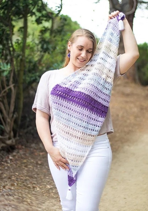 Diamond Scarf with Tassels