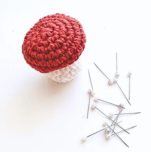 Mushroom Pincushion Crochet Pattern