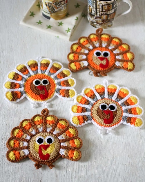 Crochet Thanksgiving Coasters Free Patterns 1