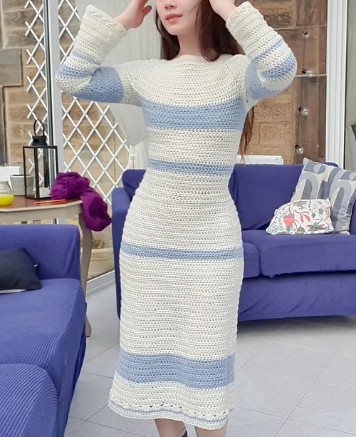 Long Sleeve Crochet Dress