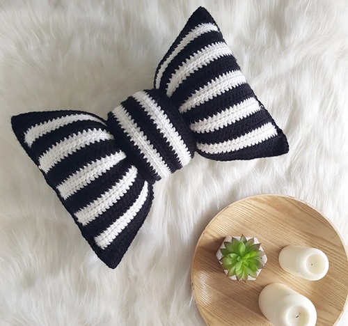 Striped Bow Pillow