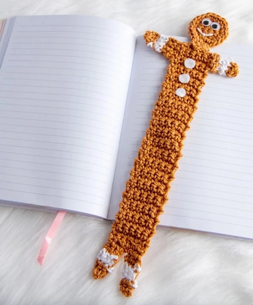Gingerbread Man Bookmark Crochet Pattern