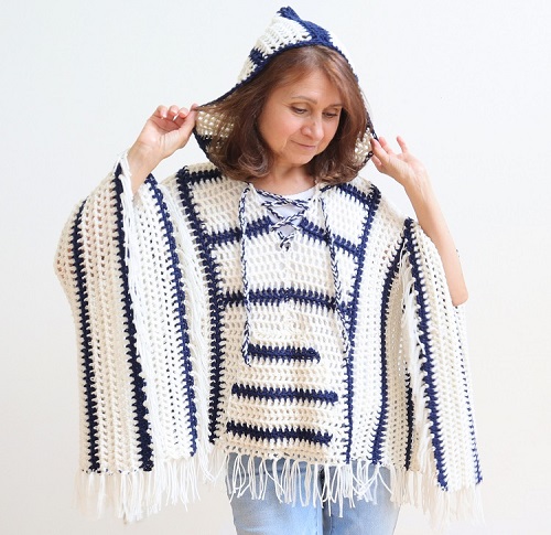 Crochet Poncho with Hood