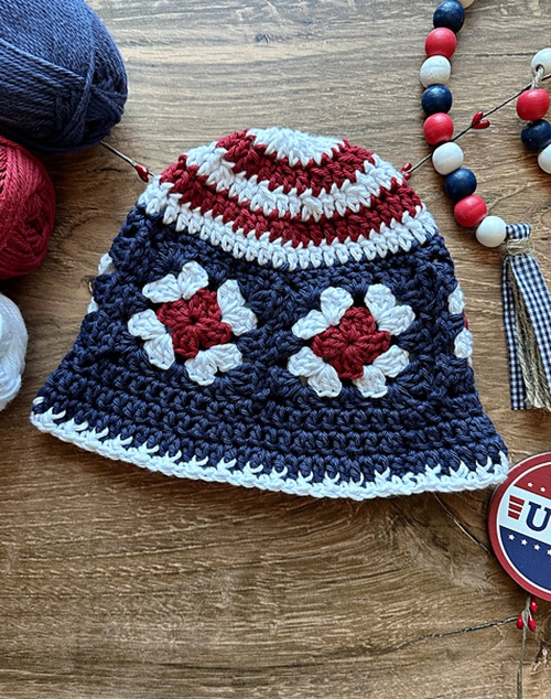 Patriotic Bucket Hat Crochet Pattern