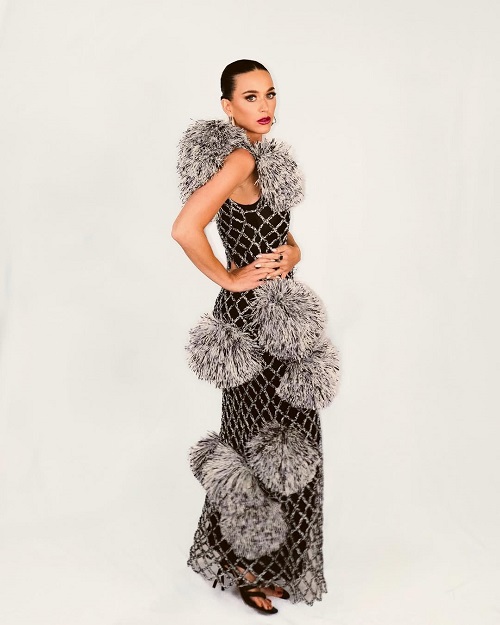 Mesh Crochet Dress With Pompoms