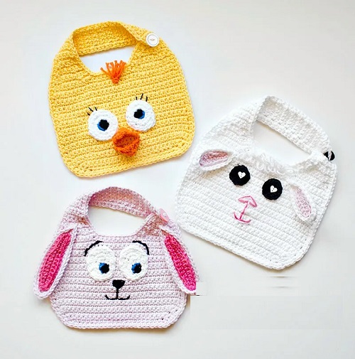 Cute And Beautiful Bib Trio Crochet Ideas