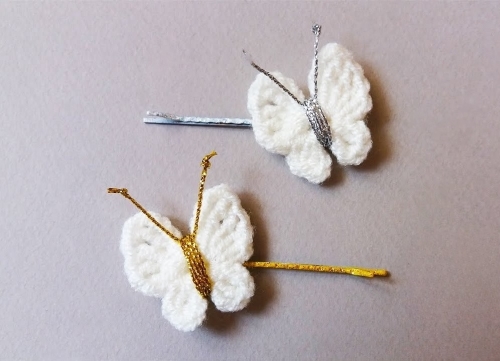Crochet Butterfly Hair Clips