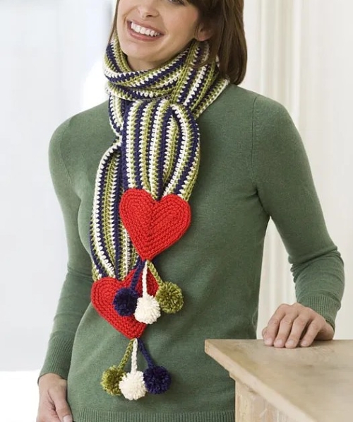 Heart & Stripes Scarf