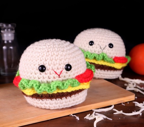 no sew crochet hamburger free pattern