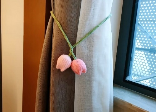 Crochet Tulip Creative Window Curtain Tieback
