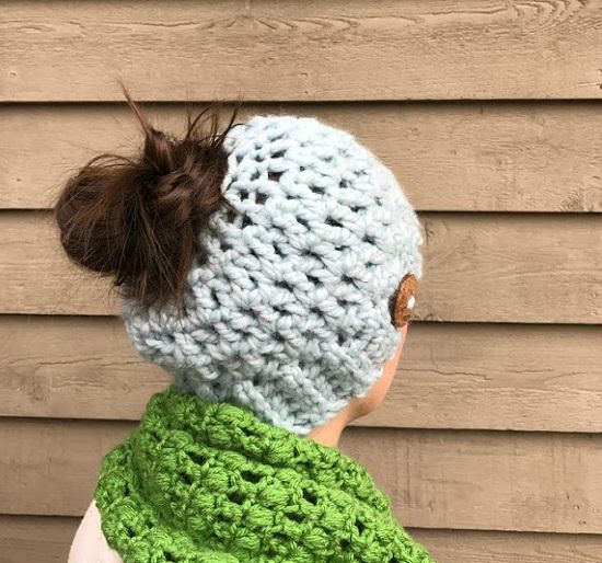 Truly amazing Messy Bun Hat Crochet Pattern