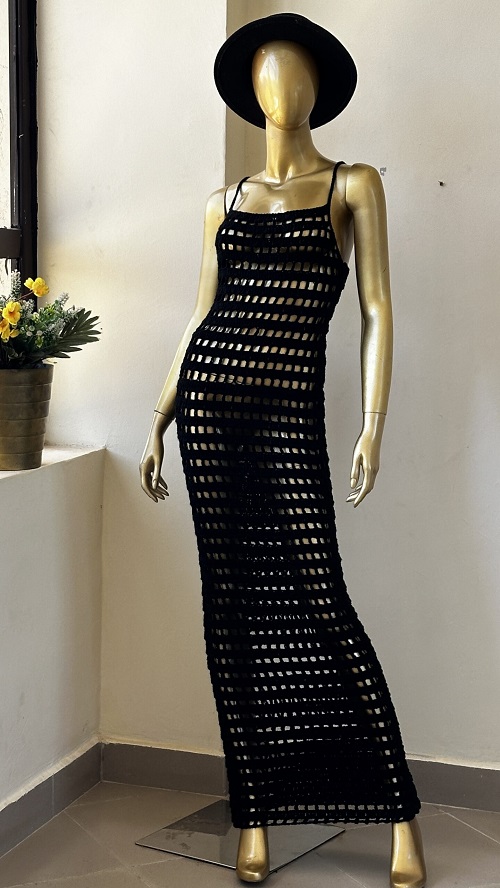 Crochet Pinterest-Inspired Maxi Mesh Beach Dress