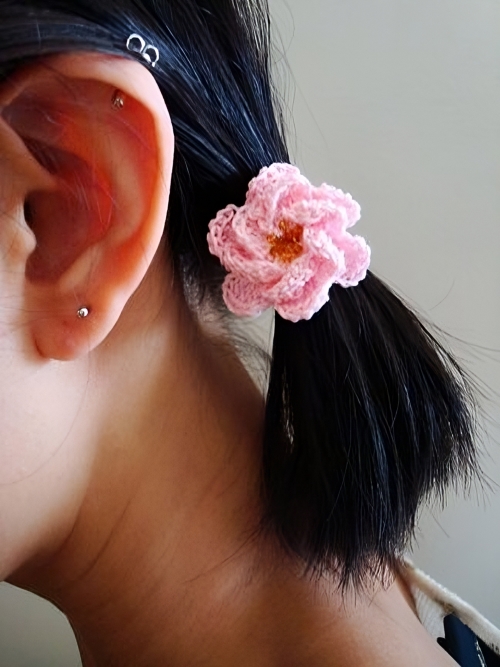 Tea Rose Hair Tie Free Pattern