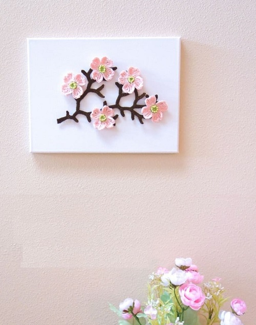 Crochet Dogwood Tree Branch