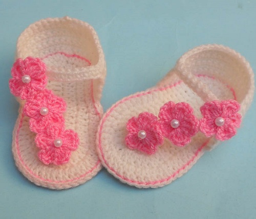 DIY Crochet Baby Floral Sandals