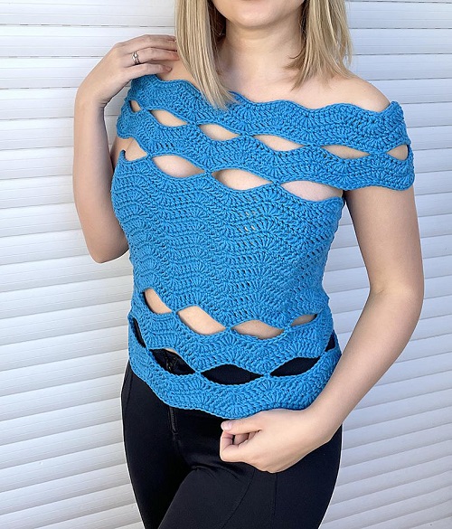 CROCHET SIMPLE WAVE TOP FREE PATTERN