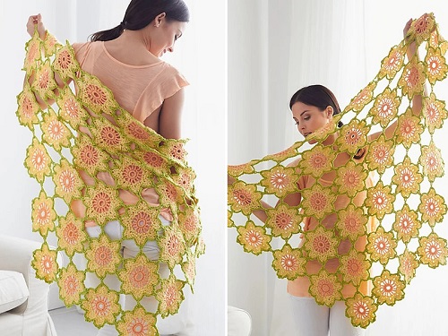 DIY Floral Shawl Crochet Ideas 2