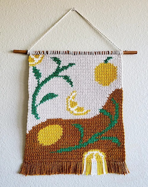 Crochet Kitchen Wall Hanging Decor Free Patterns 2