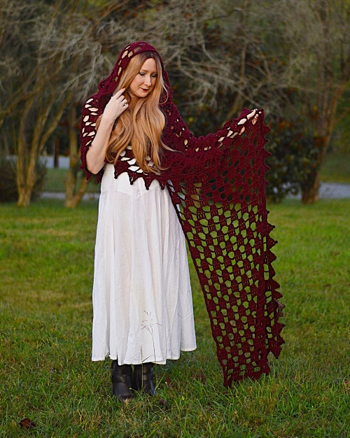 Crochet Mary Hooded Shawl