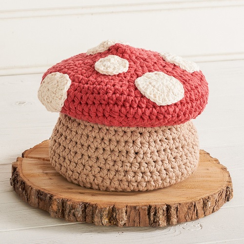 Crochet Lidded Toadstool Basket