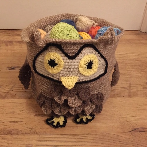 owl storage crochet basket pattern