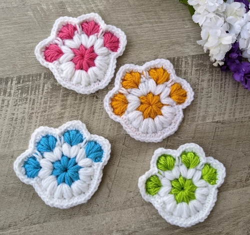 Lovely Puppy Paw Coaster Free Crochet Pattern