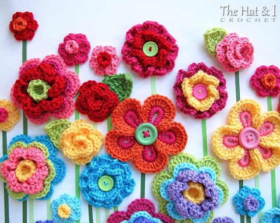 Crochet Button Flowers