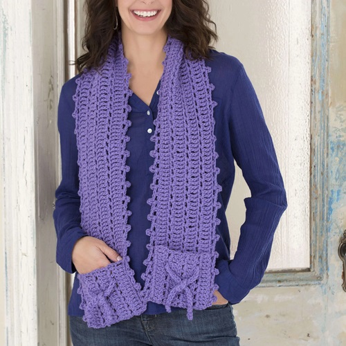 Crochet Gift Pocket Scarf Pattern