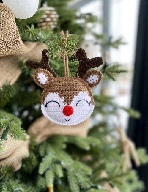 Rudolph Ornament Free Crochet Pattern
