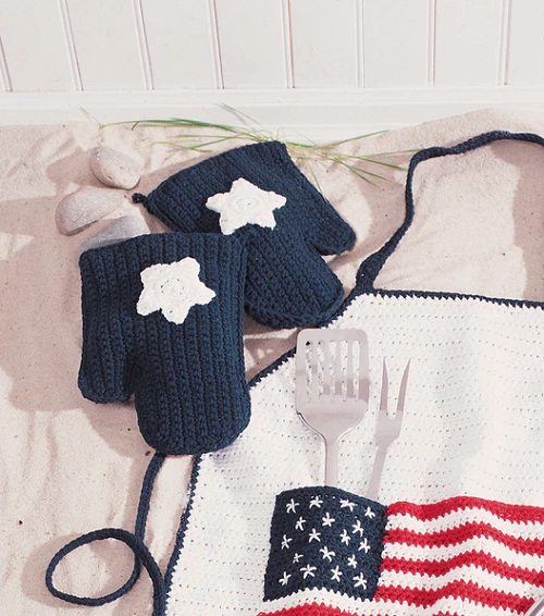 Star Oven Mitten Crochet Pattern