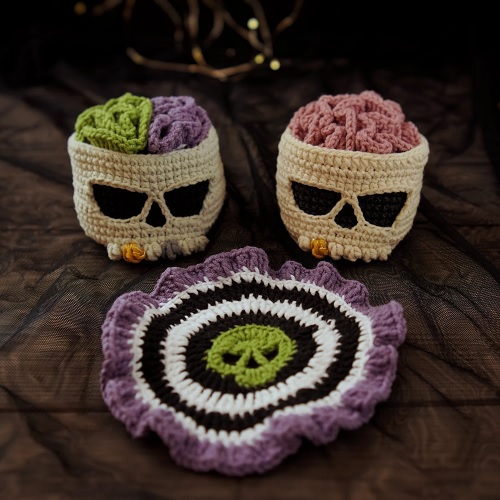Crochet Halloween Coaster Free Patterns 1