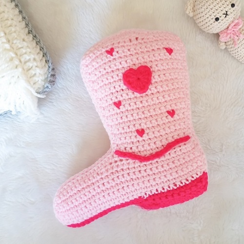 Cowboy Boot Pillow Crochet Free Pattern