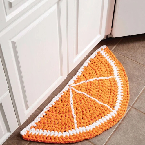 Citrus Slice Crochet Kitchen Rug