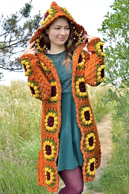 Crochet Sunflower Cardigan