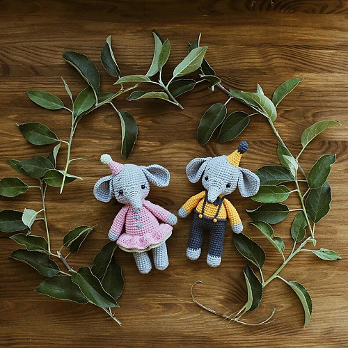 Baby Elephants Tom & Mia crochet pattern