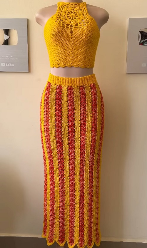 Apricity crochet maxi skirt