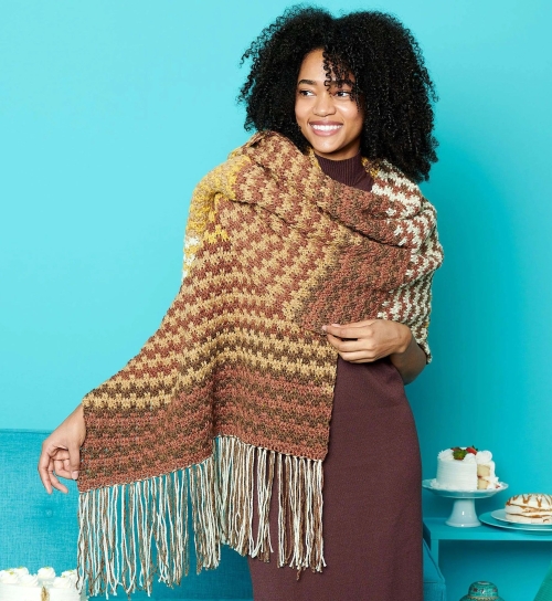 Color Weave Crochet Shawl Pattern