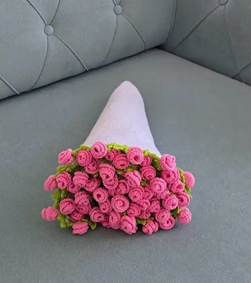 Crochet Rose Bouquet Blanket