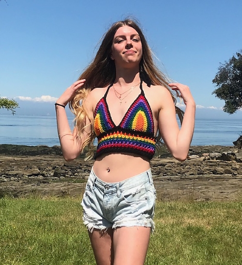 Rainbow Fringe Bralette Crochet Pattern