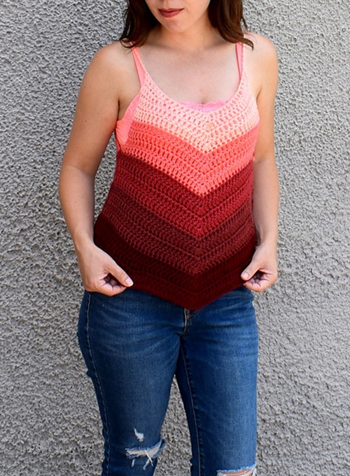Ombre Crochet Tank Top