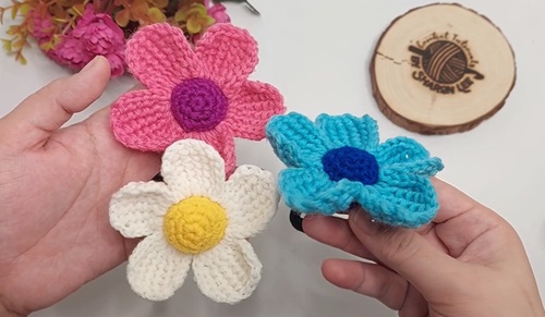 Crochet Flower Hair Tie Free Patterns 3