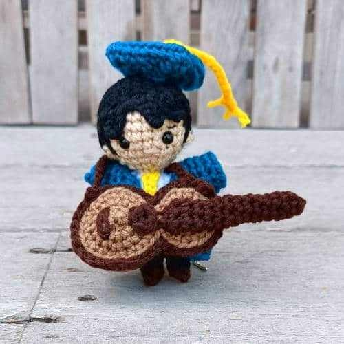 Crochet Guitar Keychain