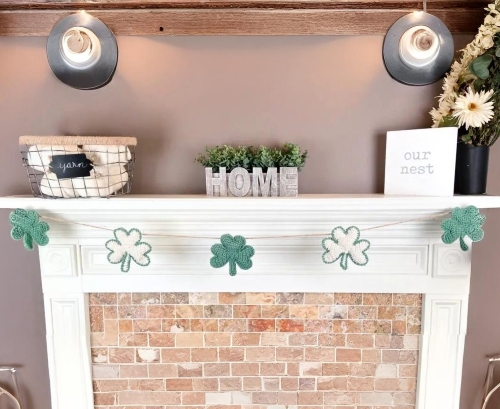 Crochet Shamrock Garland Free Pattern