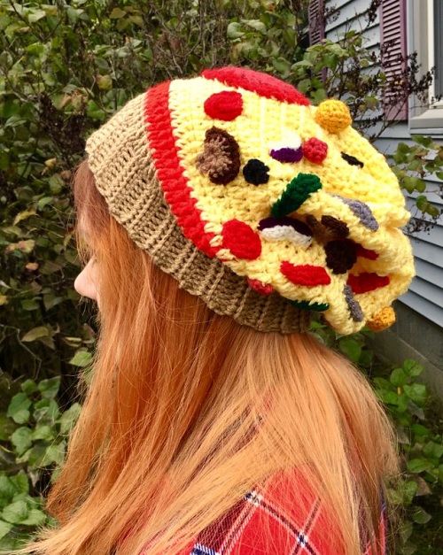  Pizza Slouchy Hat