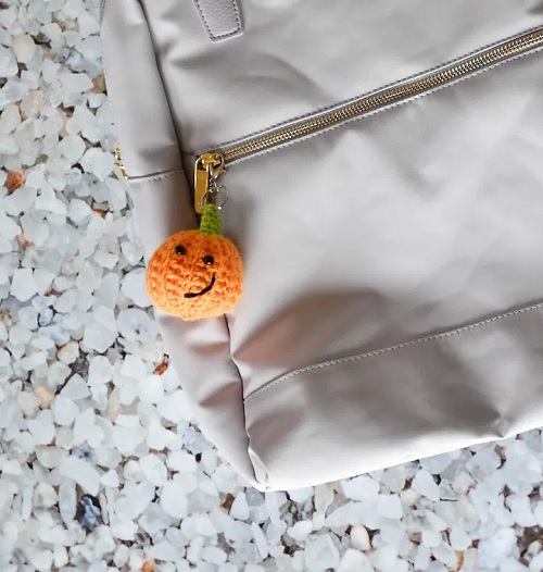 Crochet Pumpkin Keychain Free Patterns 4