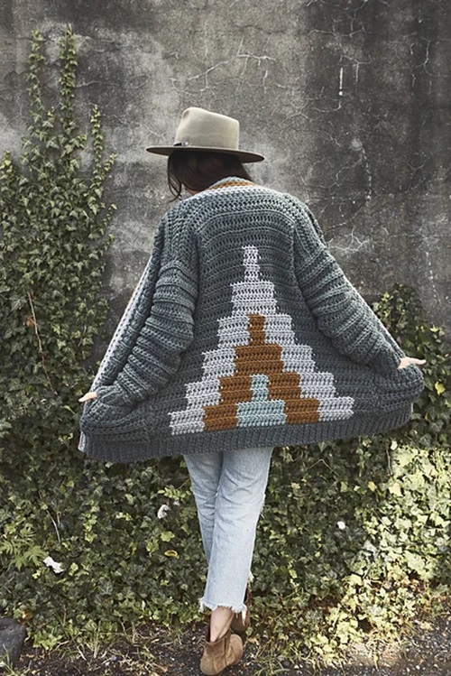 Mountaintop Chunky Crochet Sweater Coat
