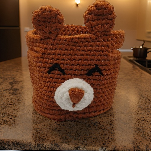 Easy and Cute Crochet Bear Basket Patterns 2