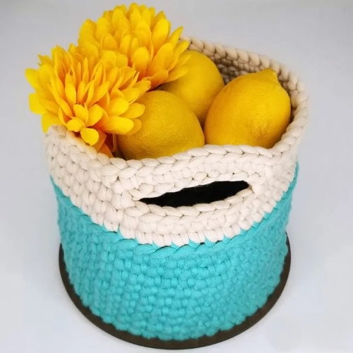 Super Sturdy Crochet Fruit Basket with Handles